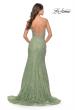 Picture of: Long Mermaid Lace Dress with Back Rhinestone Detail in Sage, Style: 31512, Detail Picture 6