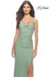 Picture of: Ruched Jersey Dress with Lace Up Back in Sage, Style: 31572, Detail Picture 6