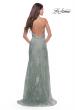 Picture of: Long Gown with Lace Applique and High Slit in Sage, Style: 30794, Detail Picture 7