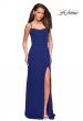 Picture of: Long Jersey Dress with Slit and Strappy Back in Sapphire Blue, Style: 26940, Detail Picture 5