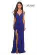 Picture of: Classic Form Fitting Jersey Floor Length Prom Dress in Sapphire Blue, Style: 27581, Detail Picture 5