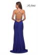 Picture of: Classic Form Fitting Jersey Floor Length Prom Dress in Sapphire Blue, Style: 27581, Detail Picture 6