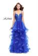 Picture of: Long Ball Gown with Tulle Skirt and Beaded Lace Bodice in Sapphire Blue, Style: 25857, Main Picture