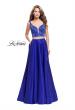 Picture of: Two Piece A-line Gown with Beading and Low Scoop Back in Sapphire Blue, Style: 25939, Main Picture