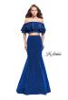 Picture of: Long Sparkling Off the Shoulder Jersey Prom Dress in Sapphire Blue, Style: 26324, Main Picture