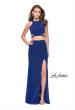 Picture of: Glittering Two Piece Jersey Prom Dress with Side Leg Slit in Sapphire Blue, Style: 25572, Detail Picture 1
