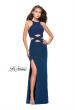 Picture of: Long Jersey Prom Dress with Cut Outs and Low Scoop Back in Sapphire Blue, Style: 25422, Detail Picture 2