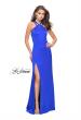 Picture of: Satin Prom Gown with Beaded Straps and Open Back in Sapphire Blue, Style: 25906, Detail Picture 3