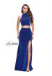 Picture of: Two Piece Jersey Prom Dress with Open Back and Leg Slit in Sapphire Blue, Style: 25604, Detail Picture 2