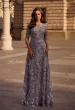 Picture of: Lace Gown with Full Skirt and Sheer Lace Sleeves, Style: 29903, Main Picture