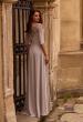Picture of: Jersey Mother of the Bride Gown with Lace Neckline, Style: 29227, Back Picture
