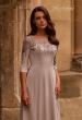 Picture of: Jersey Mother of the Bride Gown with Lace Neckline, Style: 29227, Detail Picture 1
