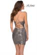 Picture of: Sequin Party Dress with Faux Wrap Bodice in Silver, Style: 29304, Back Picture