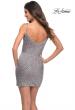 Picture of: Irredescent Short Sequin Dress with V Neckline in Silver, Back Picture