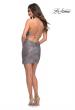Picture of: Sequin Dress with Halter Style Top and Slit in Silver, Detail Picture 2