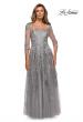 Picture of: A-line Evening Gown with Floral Embellishments in Silver, Style: 27944, Main Picture