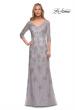 Picture of: Column Lace Mother of the Bride Dress with V Neckline in Silver, Main Picture