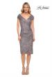 Picture of: Off the Shoulder Sequin Short Evening Dress with Ruching in Silver, Style: 30323, Main Picture