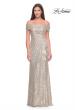 Picture of: Off the Shoulder Sequin Gown with Ruching in Silver, Style: 31772, Main Picture