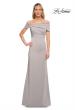 Picture of: Simply Chic Off the Shoulder Jersey Gown in Silver, Detail Picture 9