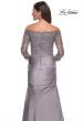 Picture of: Mermaid Satin Dress with Gathering and Off the Shoulder Top in Silver, Style: 30853, Detail Picture 12