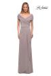 Picture of: Ruched Jersey Long Gown with V Neckline, Style: 26519, Detail Picture 13
