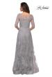 Picture of: A-line Lace Sequin Gown with Sheer Scoop Neckline in Silver, Style: 27942, Back Picture