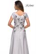 Picture of: Modern A-line Gown with Floral Bodice and Cap Sleeves in Silver, Style: 28105, Detail Picture 2