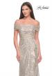 Picture of: Off the Shoulder Sequin Gown with Ruching in Silver, Style: 31772, Detail Picture 3