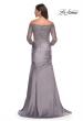 Picture of: Mermaid Satin Dress with Gathering and Off the Shoulder Top in Silver, Style: 30853, Detail Picture 4