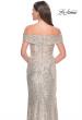 Picture of: Off the Shoulder Sequin Gown with Ruching in Silver, Style: 31772, Detail Picture 4