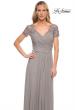 Picture of: Jersey Long Evening Dress with Short Lace Sleeves, Style: 29772, Detail Picture 6