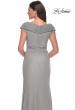 Picture of: Elegant Net Jersey Long Gown with Ruching in Hunter Green, Style: 29996, Detail Picture 6