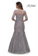Picture of: Long Lace Mermaid Gown with Square Neckline in Silver, Style: 28033, Detail Picture 7