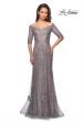 Picture of: Long Prom Gown with Scattered Lace Overlay in Silver Pink, Style: 24866, Main Picture