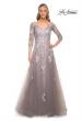 Picture of: Elegant A-Line Gown with Lace Applique and V Neck in Silver, Style: 30229, Main Picture