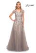 Picture of: Beaded Lace A-line Gown with Short Sleeves in Silver, Style: 30239, Main Picture