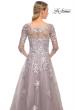 Picture of: Elegant A-Line Gown with Lace Applique and V Neck in Silver, Style: 30229, Detail Picture 2