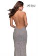 Picture of: Iridescent Fringe Prom Dress with Open Back in Silver, Style: 28517, Detail Picture 2
