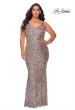 Picture of: Floor Length Multi Colored Sequin Plus Size Prom Dress in Silver, Style: 28863, Main Picture