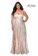 Picture of: Metallic Grecian Long Plus Size Prom Dress in Silver, Style: 28989, Main Picture
