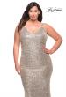 Picture of: V Neck Sequin Plus Size Long Gown in Silver, Style: 29546, Detail Picture 9