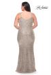 Picture of: V Neck Sequin Plus Size Long Gown in Silver, Style: 29546, Detail Picture 10
