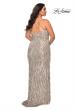 Picture of: Fringe Sequin Plus Size Prom Gown with Criss Cross Back in Silver, Style: 29013, Back Picture