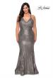 Picture of: Sequin Plus Size Prom Dress with Criss Cross Back in Silver, Style: 29051, Detail Picture 1