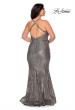 Picture of: Sequin Plus Size Prom Dress with Criss Cross Back in Silver, Style: 29051, Detail Picture 2