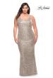Picture of: V Neck Sequin Plus Size Long Gown in Silver, Style: 29546, Detail Picture 2