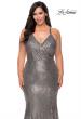 Picture of: Sequin Plus Size Prom Dress with Criss Cross Back in Silver, Style: 29051, Detail Picture 5