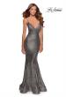 Picture of: Metallic Sequined Mermaid Dress with Lace Up Back in Silver, Style: 28469, Main Picture