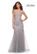 Picture of: Mermaid Strapless Elegant Lace and Tulle Gown in Silver, Main Picture